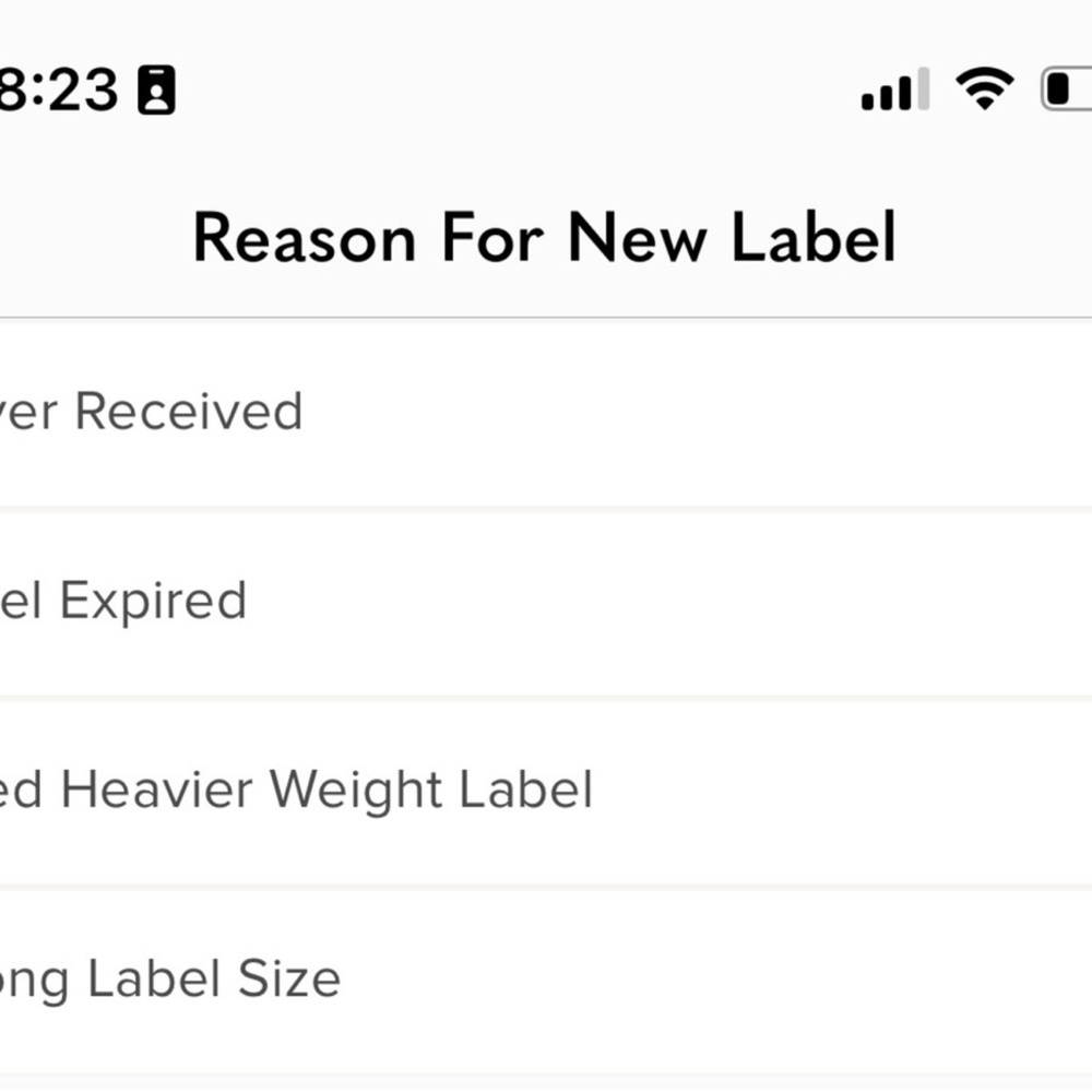 Shipping Label Request Form Screen - Picture 3 of 4